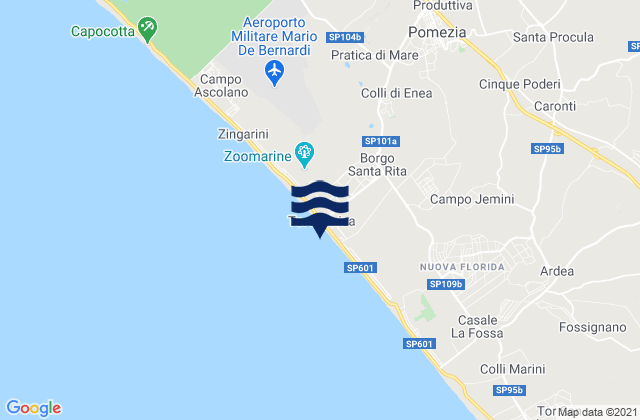 Carte des horaires des marées pour Area Produttiva, Italy