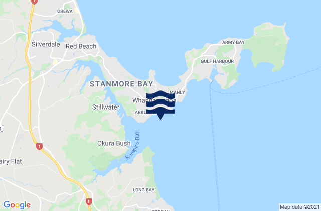 Carte des horaires des marées pour Arkles Bay, New Zealand