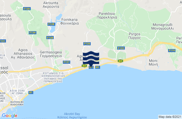 Carte des horaires des marées pour Armenochóri, Cyprus
