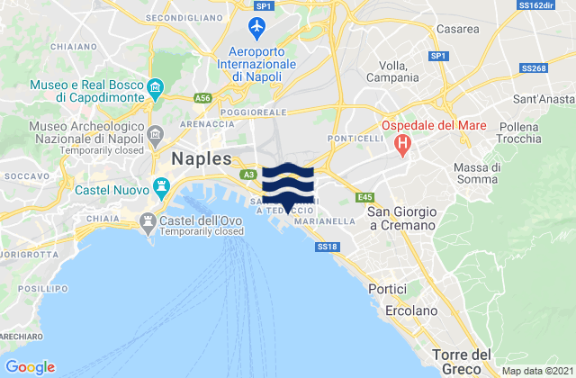 Carte des horaires des marées pour Arpino, Italy