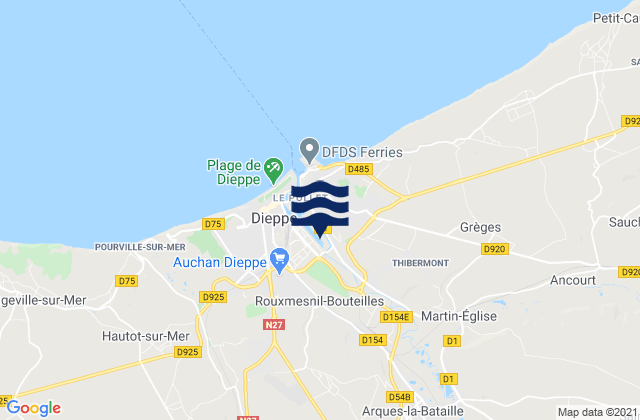 Carte des horaires des marées pour Arques-la-Bataille, France