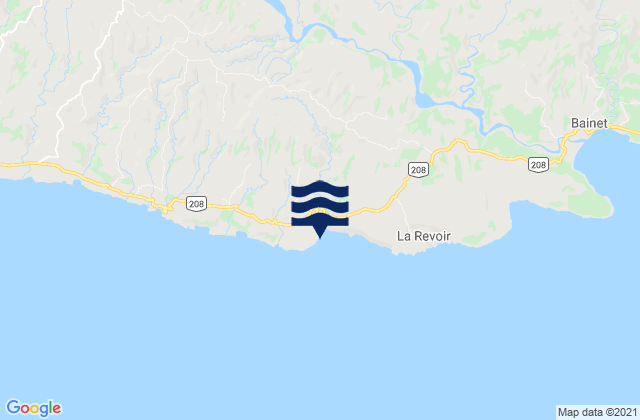 Carte des horaires des marées pour Arrondissement de Bainet, Haiti