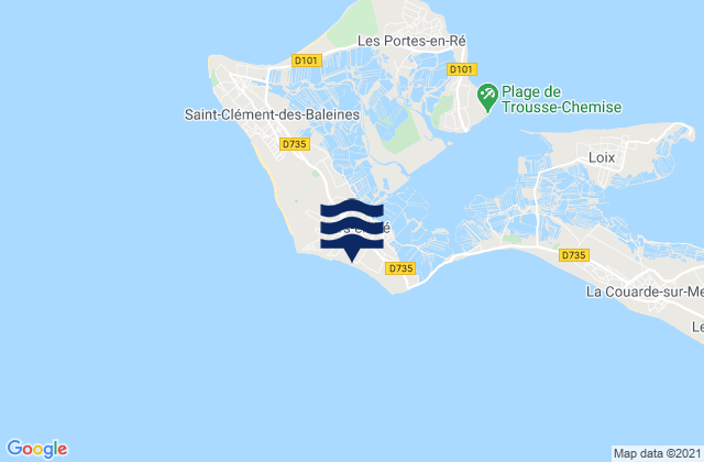 Carte des horaires des marées pour Ars-en-Ré, France