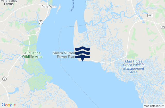 Carte des horaires des marées pour Artificial Island Salem Nuclear Plant N.J., United States