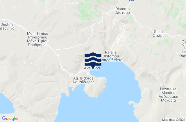 Carte des horaires des marées pour Aráchova, Greece