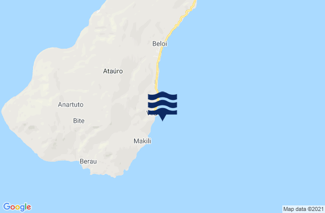 Carte des horaires des marées pour Atauro Island, Timor Leste