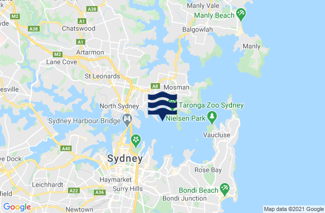 Carte des horaires des marées pour Athol Bay, Australia