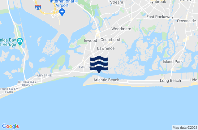 Carte des horaires des marées pour Atlantic Beach Bridge, United States