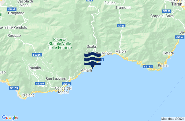Carte des horaires des marées pour Atrani, Italy