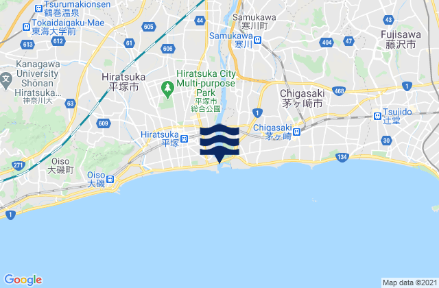 Carte des horaires des marées pour Atsugi, Japan
