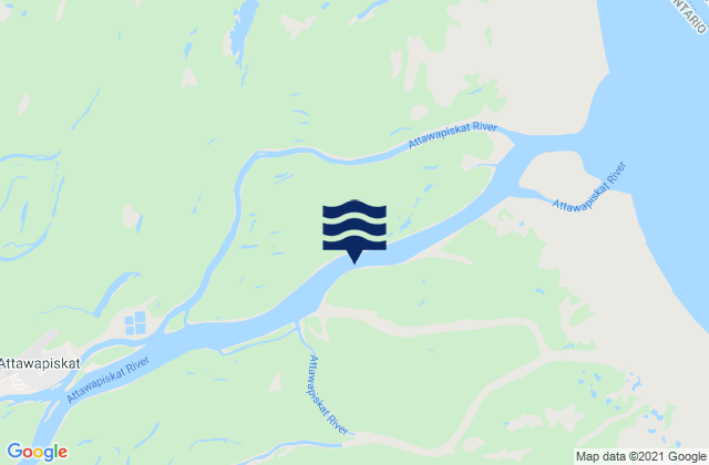 Carte des horaires des marées pour Attawapiskat, Canada