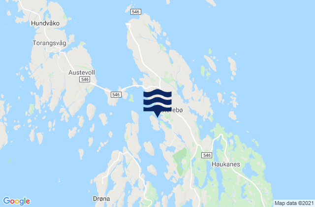 Carte des horaires des marées pour Austevoll, Norway
