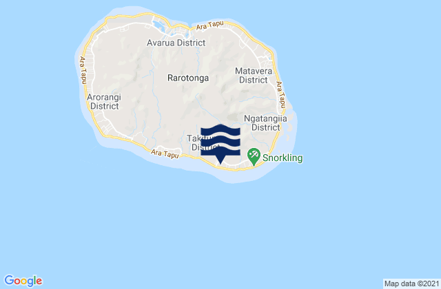 Carte des horaires des marées pour Avana, French Polynesia