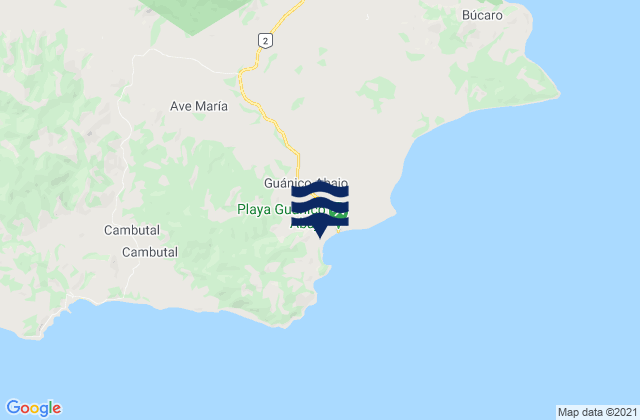 Carte des horaires des marées pour Ave María, Panama