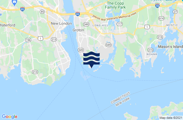 Carte des horaires des marées pour Avery Point, United States