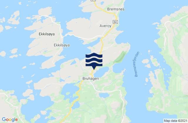 Carte des horaires des marées pour Averøy, Norway