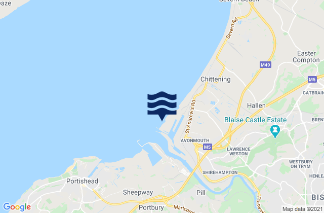 Carte des horaires des marées pour Avonmouth, United Kingdom