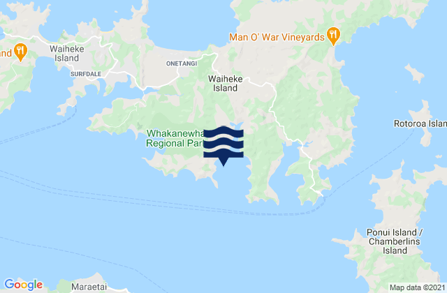 Carte des horaires des marées pour Awaawaroa Bay, New Zealand