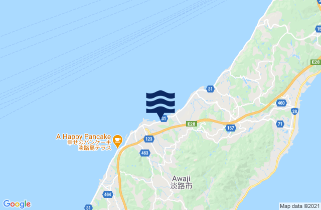 Carte des horaires des marées pour Awaji Shi, Japan