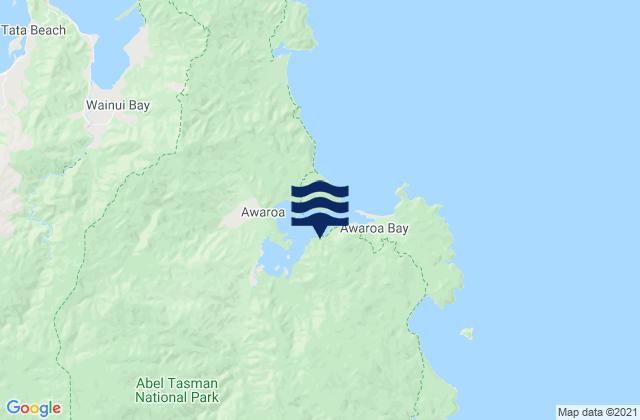 Carte des horaires des marées pour Awaroa Bay, New Zealand