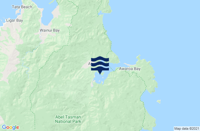 Carte des horaires des marées pour Awaroa Inlet, New Zealand