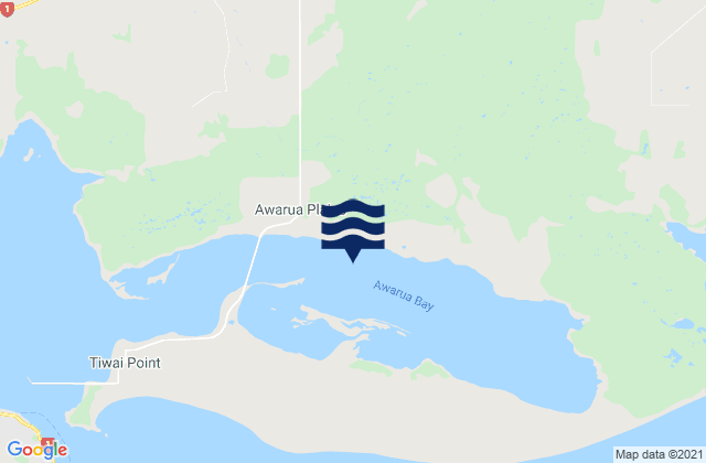 Carte des horaires des marées pour Awarua Bay, New Zealand