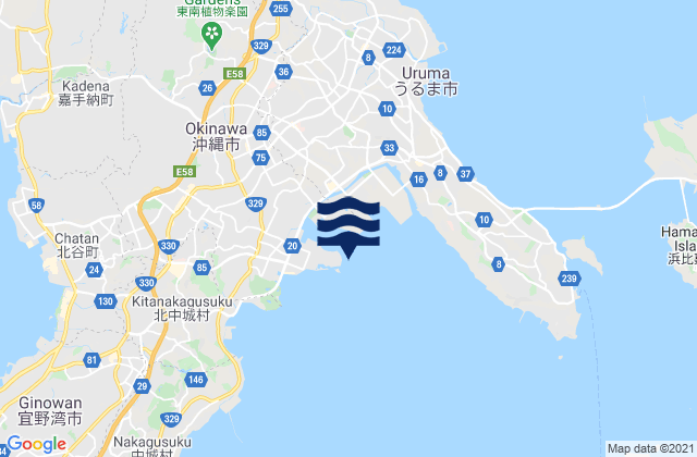 Carte des horaires des marées pour Awase, Japan