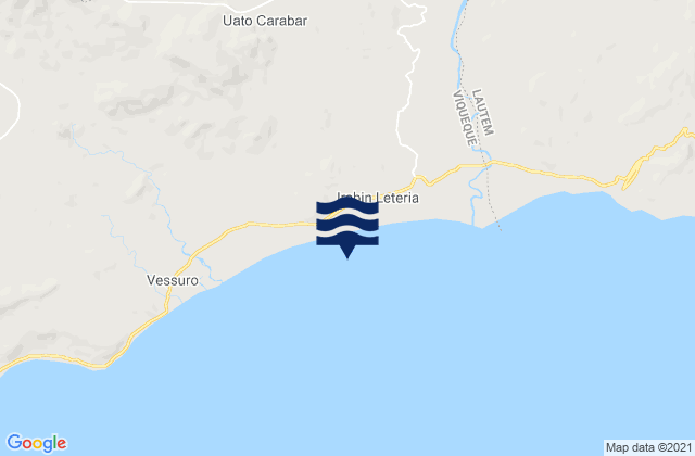 Carte des horaires des marées pour Baguia, Timor Leste