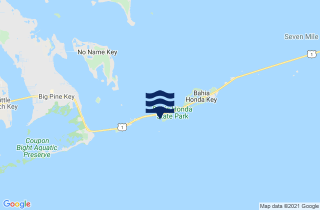 Carte des horaires des marées pour Bahia Honda Key (Bahia Honda Channel), United States