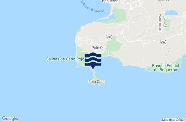 Carte des horaires des marées pour Bahia Salinas, Puerto Rico