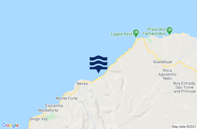 Carte des horaires des marées pour Bahia de Ana Chaves Soa Tome, Sao Tome and Principe