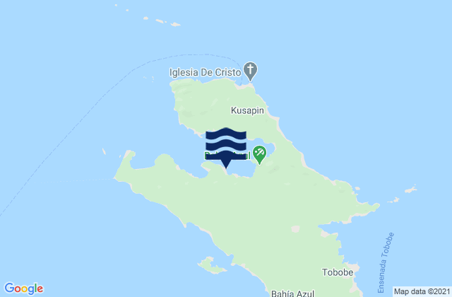 Carte des horaires des marées pour Bahía Azul, Panama