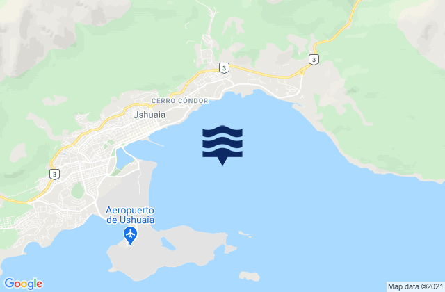 Carte des horaires des marées pour Bahía Ushuaia, Argentina