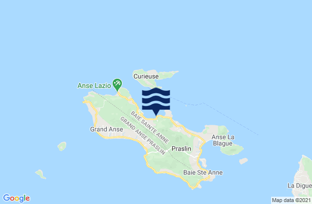 Carte des horaires des marées pour Baie Sainte Anne, Seychelles