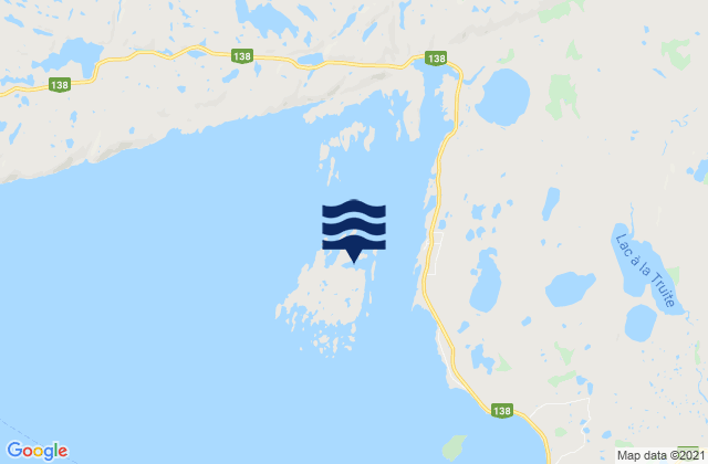 Carte des horaires des marées pour Baie de Brador, Canada