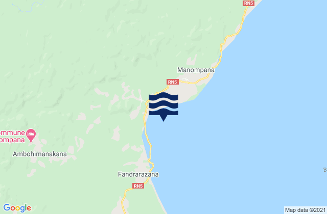 Carte des horaires des marées pour Baie de Tintingue, Madagascar