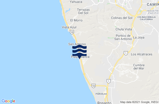 Carte des horaires des marées pour Baja Malibu, Mexico