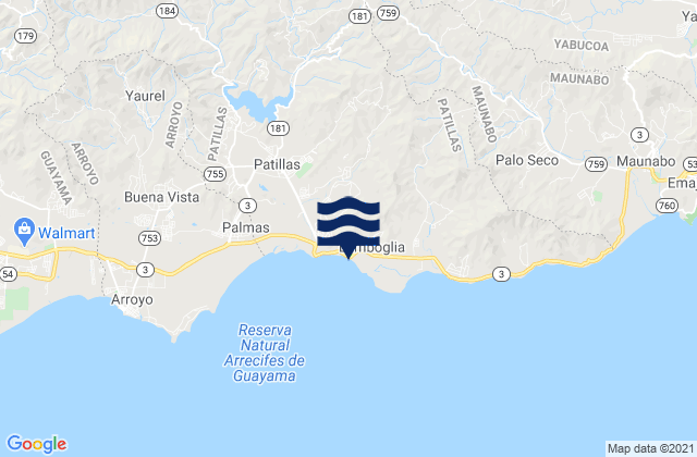 Carte des horaires des marées pour Bajo Barrio, Puerto Rico