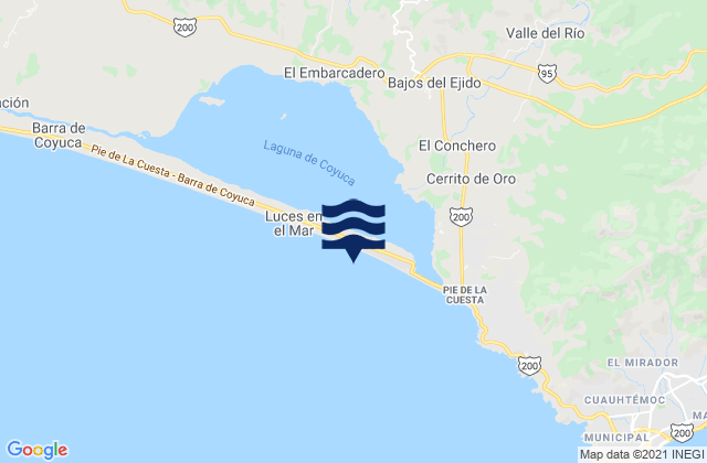Carte des horaires des marées pour Bajos del Ejido, Mexico