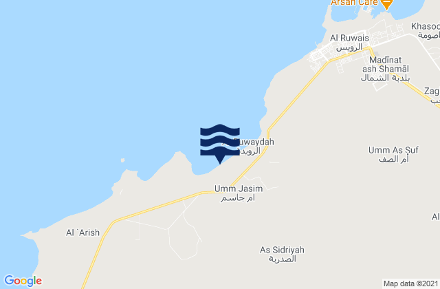 Carte des horaires des marées pour Baladīyat ash Shamāl, Qatar