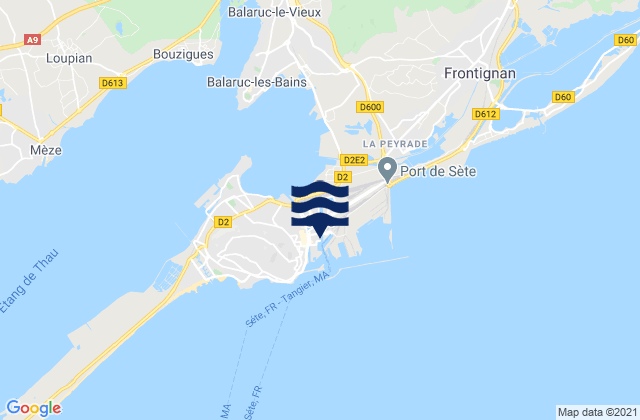 Carte des horaires des marées pour Balaruc-les-Bains, France