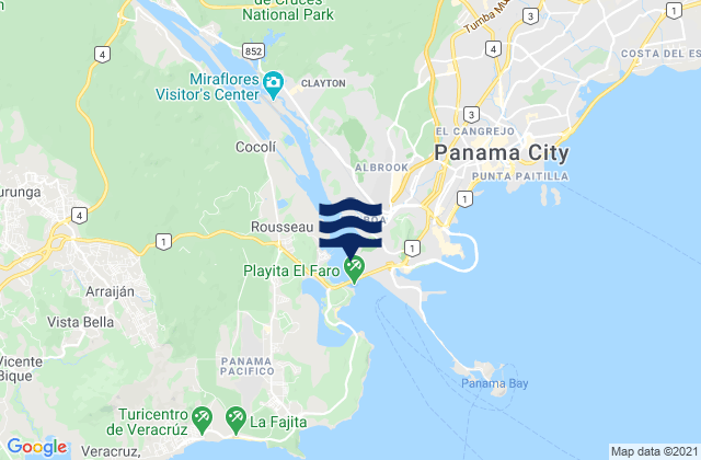 Carte des horaires des marées pour Balboa, Panama