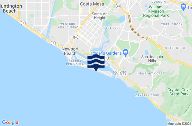 Carte des horaires des marées pour Balboa Pier (Newport Beach), United States