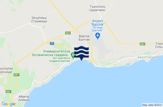 Carte des horaires des marées pour Balchik, Bulgaria