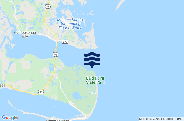 Carte des horaires des marées pour Bald Point Ochlockonee Bay, United States