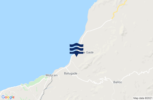 Carte des horaires des marées pour Balibo, Timor Leste