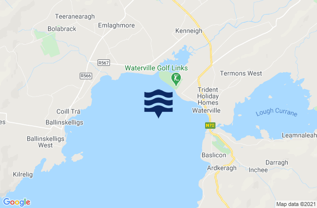 Carte des horaires des marées pour Ballinskelligs Bay, Ireland