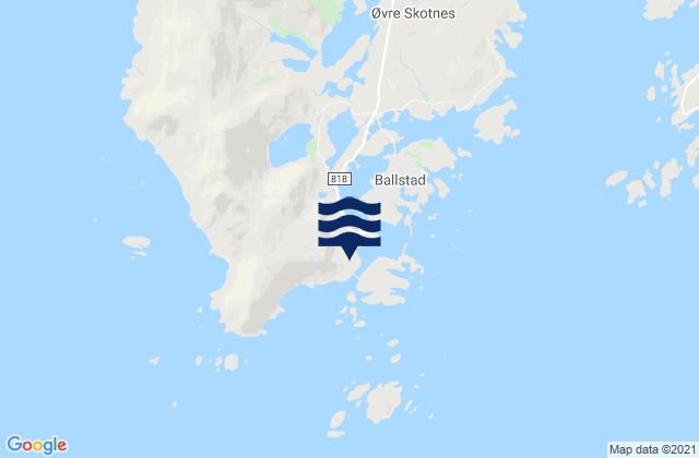 Carte des horaires des marées pour Ballstad, Norway