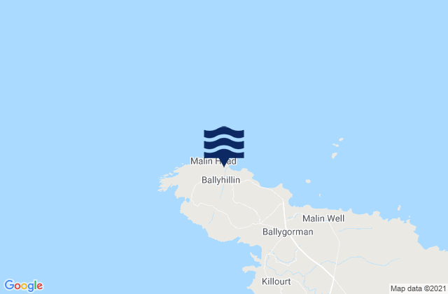 Carte des horaires des marées pour Ballyhillin, Ireland