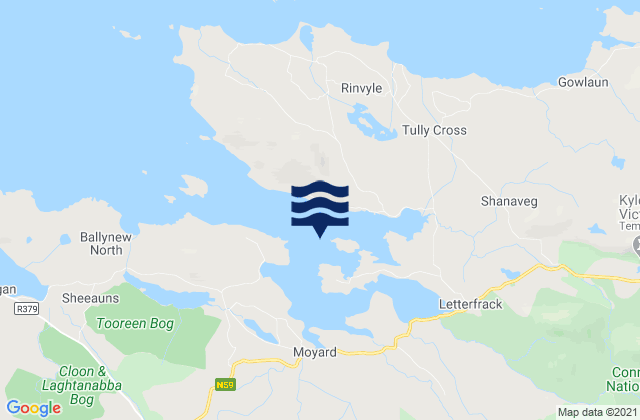 Carte des horaires des marées pour Ballynakill Harbour, Ireland